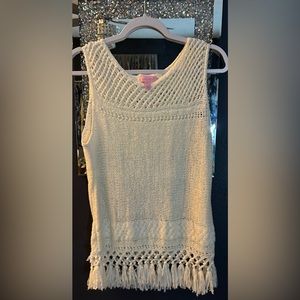 Lilly Pulitzer Tops Lilly Pulitzer Limon Sweater Tank ~ Crochet ~ Size Medium